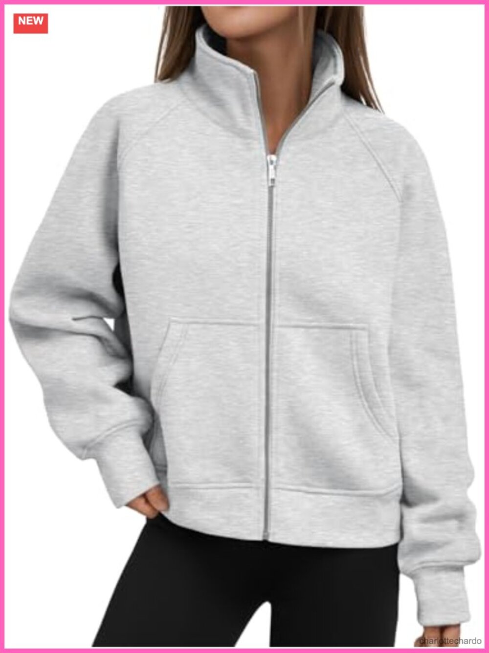 Women's Cropped Zip Up Hoodie Y2K Fleece Jacket Fall Winter